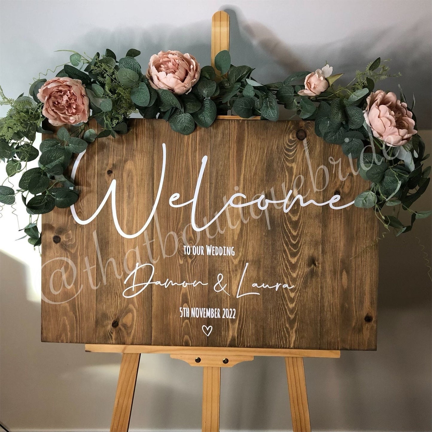 Wooden RUSTIC wedding welcome sign, wedding reception decor.