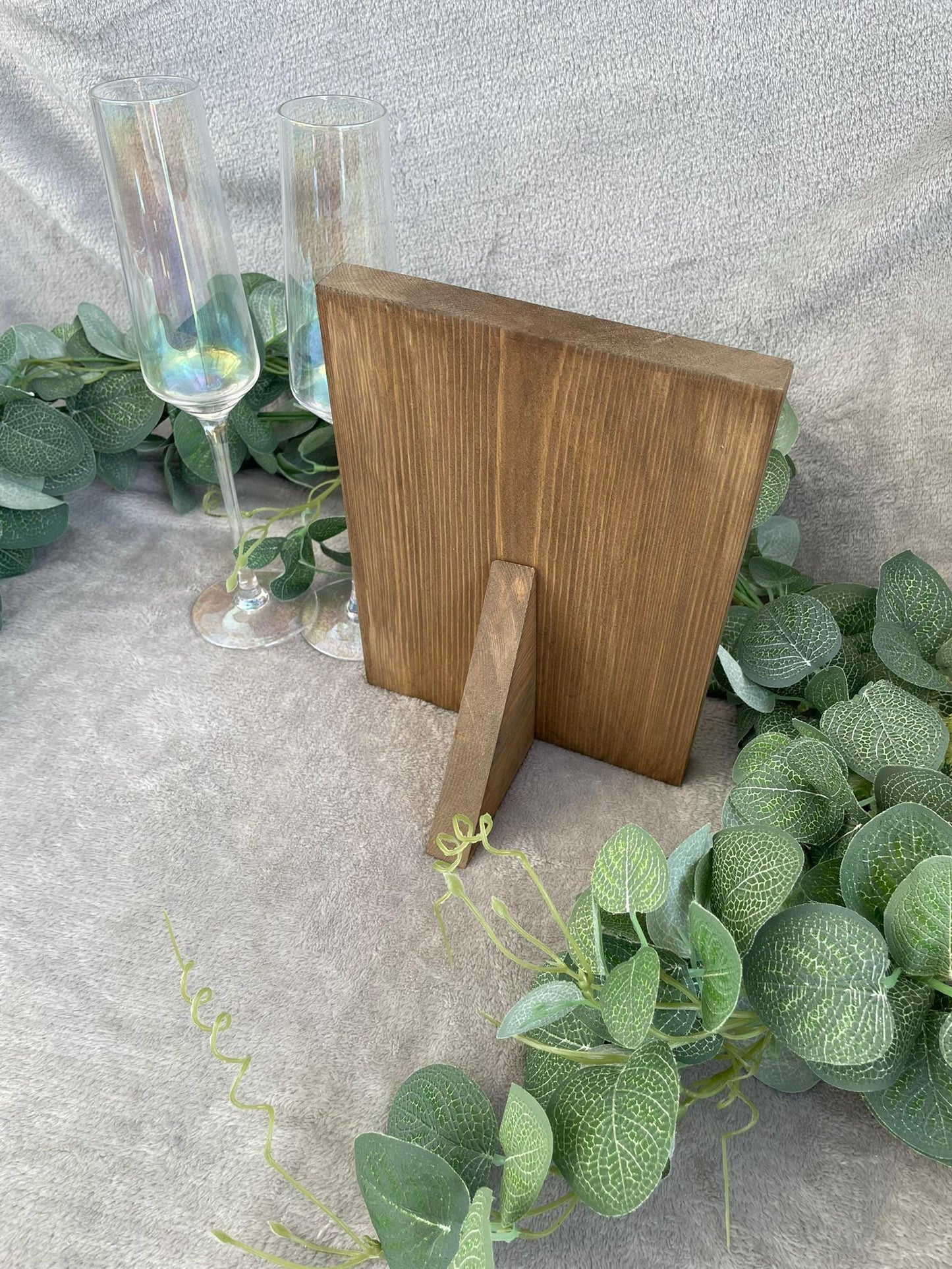 Personalised wooden guestbook sign, wedding reception table decor.