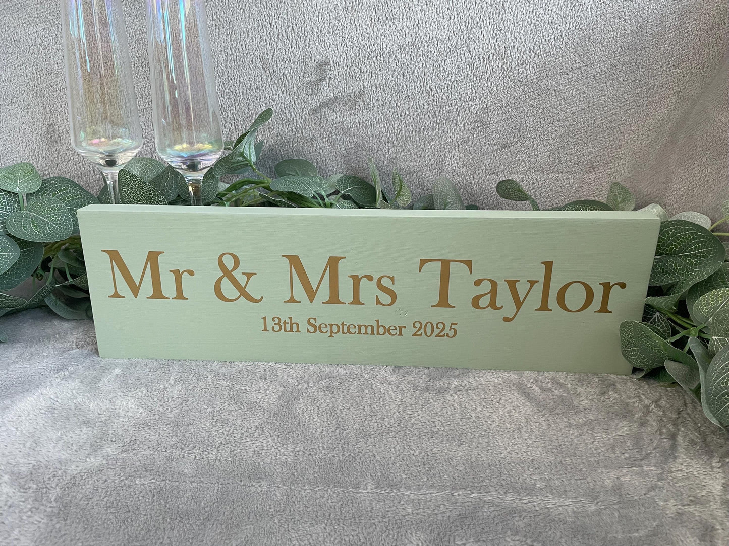 Wooden SAGE table sign, wedding reception table decor