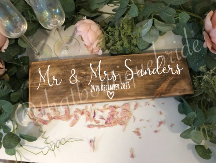 Wooden RUSTIC table sign, wedding reception table decor