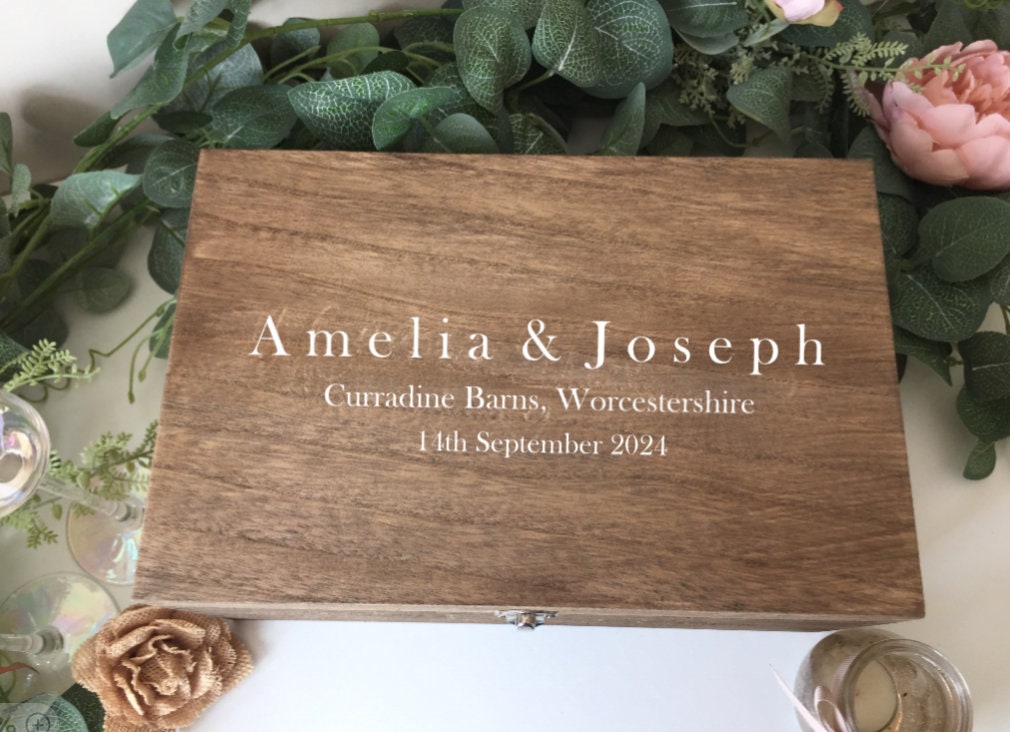 Personalised RUSTIC wedding card box, Wedding memory box, Wedding keepsake box, Wooden Wedding box, rustic wedding post box