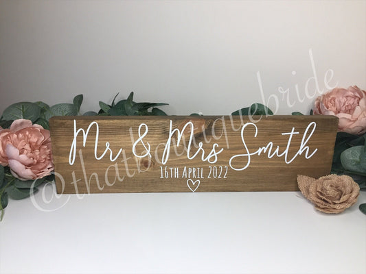 Wooden RUSTIC table sign, wedding reception table decor