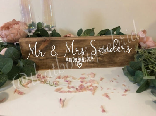 Wooden RUSTIC table sign, wedding reception table decor