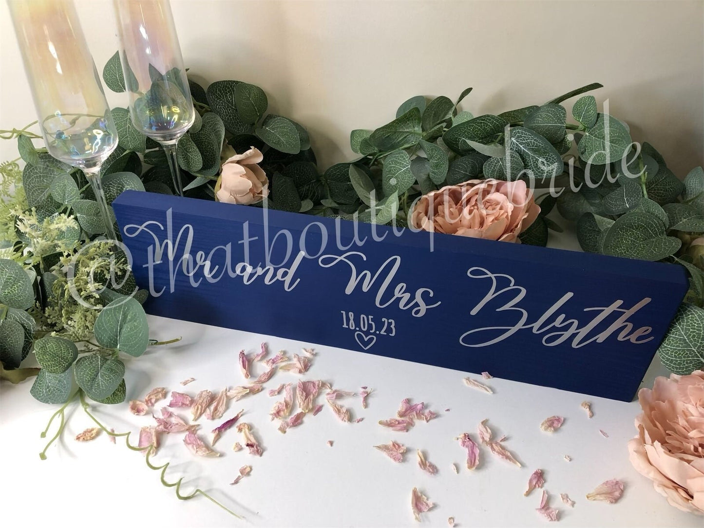 Wooden NAVY table sign, wedding reception table decor