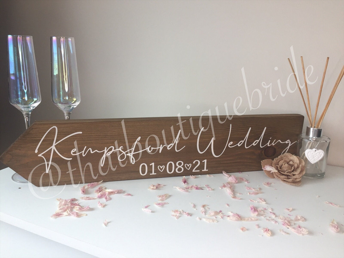 Personalised RUSTIC Wooden event direction sign.