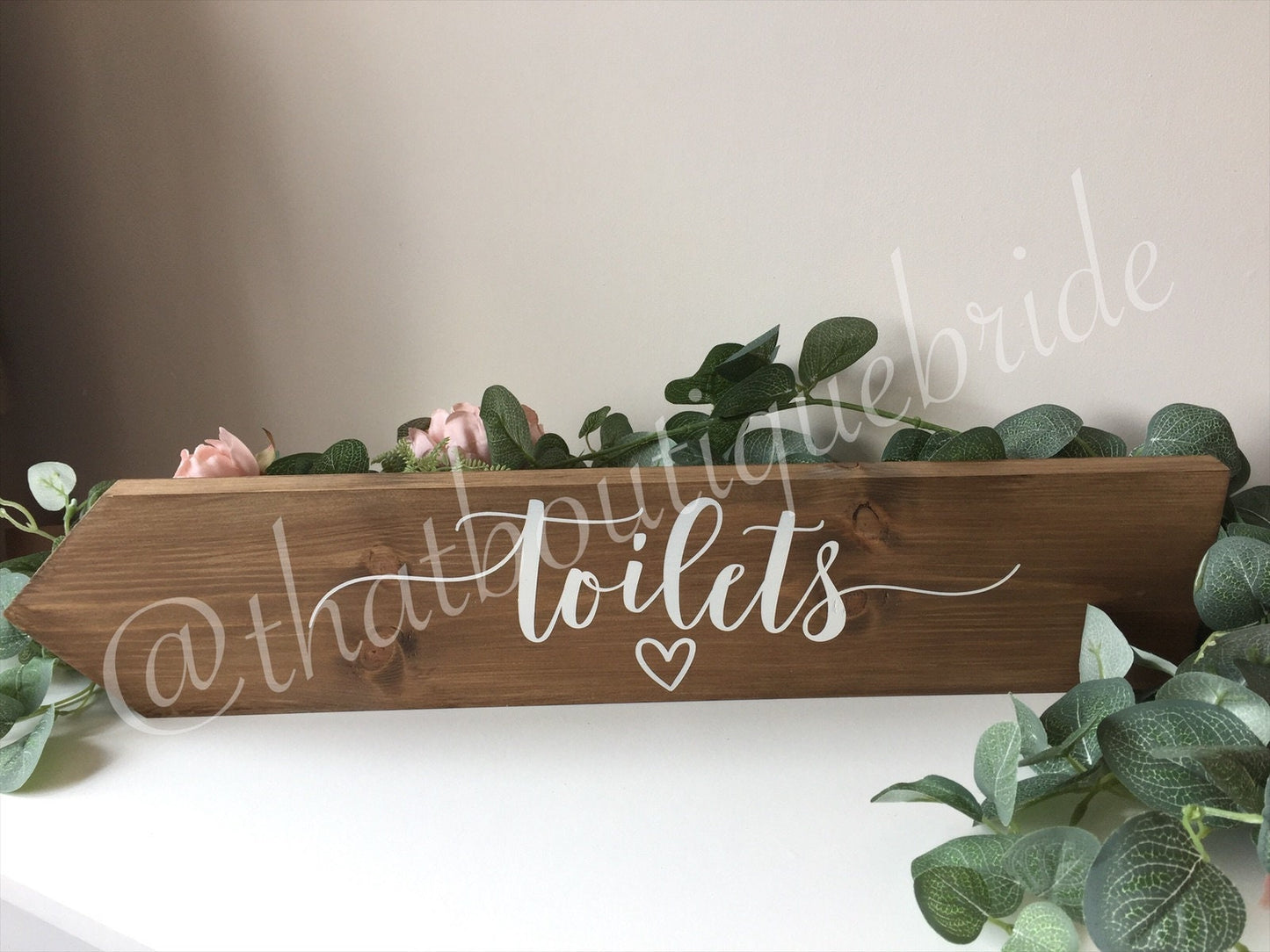 Personalised, RUSTIC wooden event direction sign.