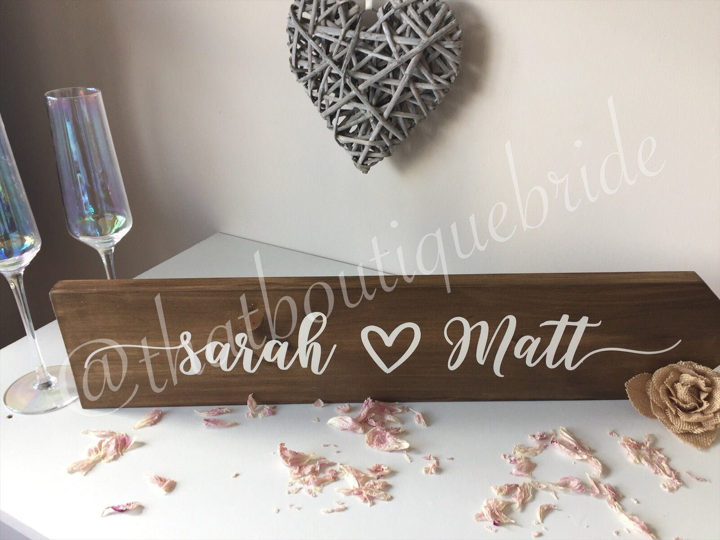 Personalised, RUSTIC wooden event direction sign.