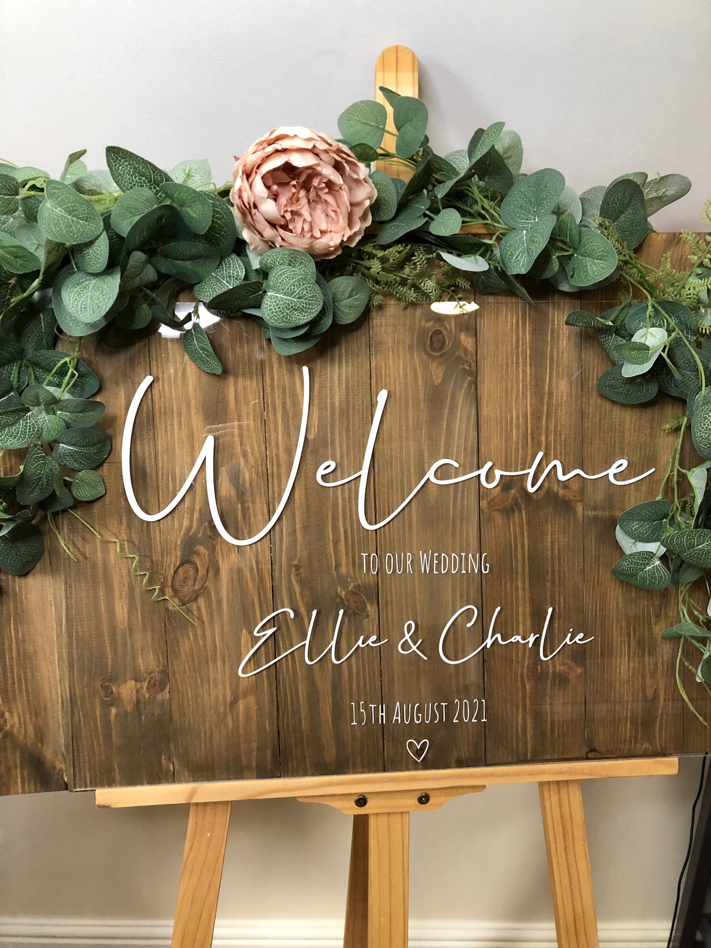 Wooden RUSTIC wedding welcome sign, wedding reception decor.