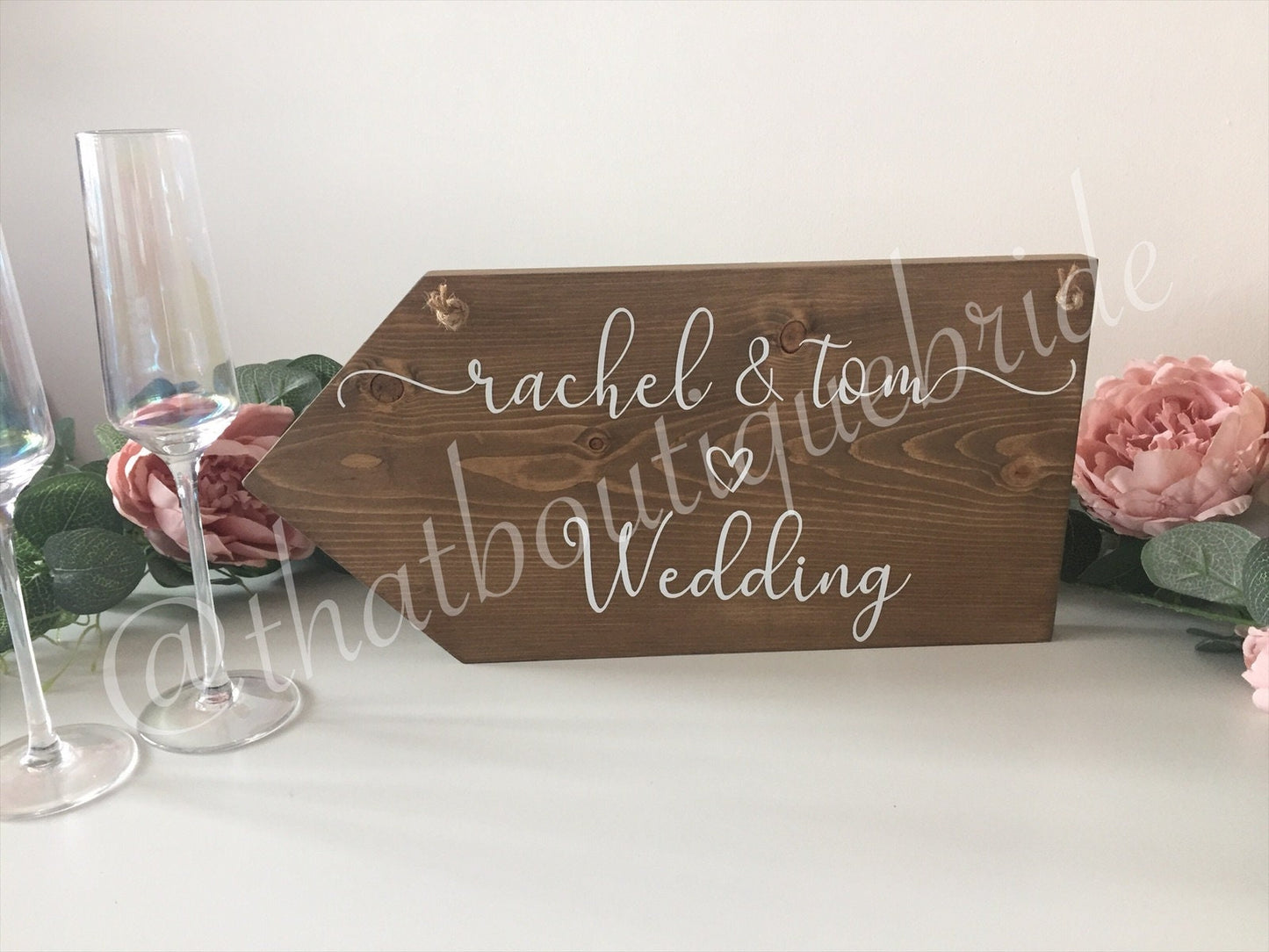 Wooden, RUSTIC hanging wedding sign, Wedding direction sign,
