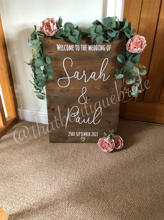 Wooden RUSTIC Wedding welcome sign, wedding reception decor,
