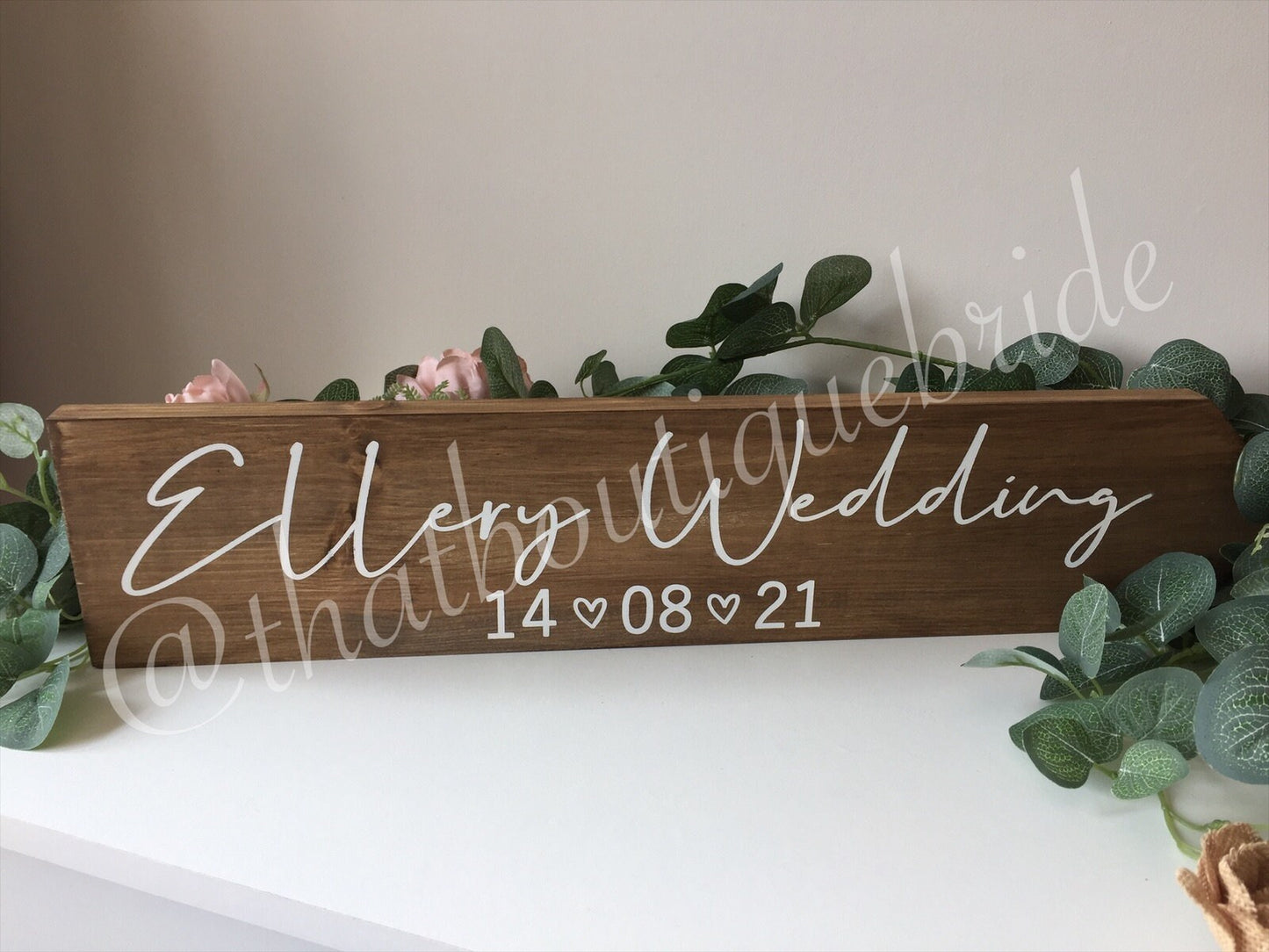 Personalised RUSTIC Wooden event direction sign.