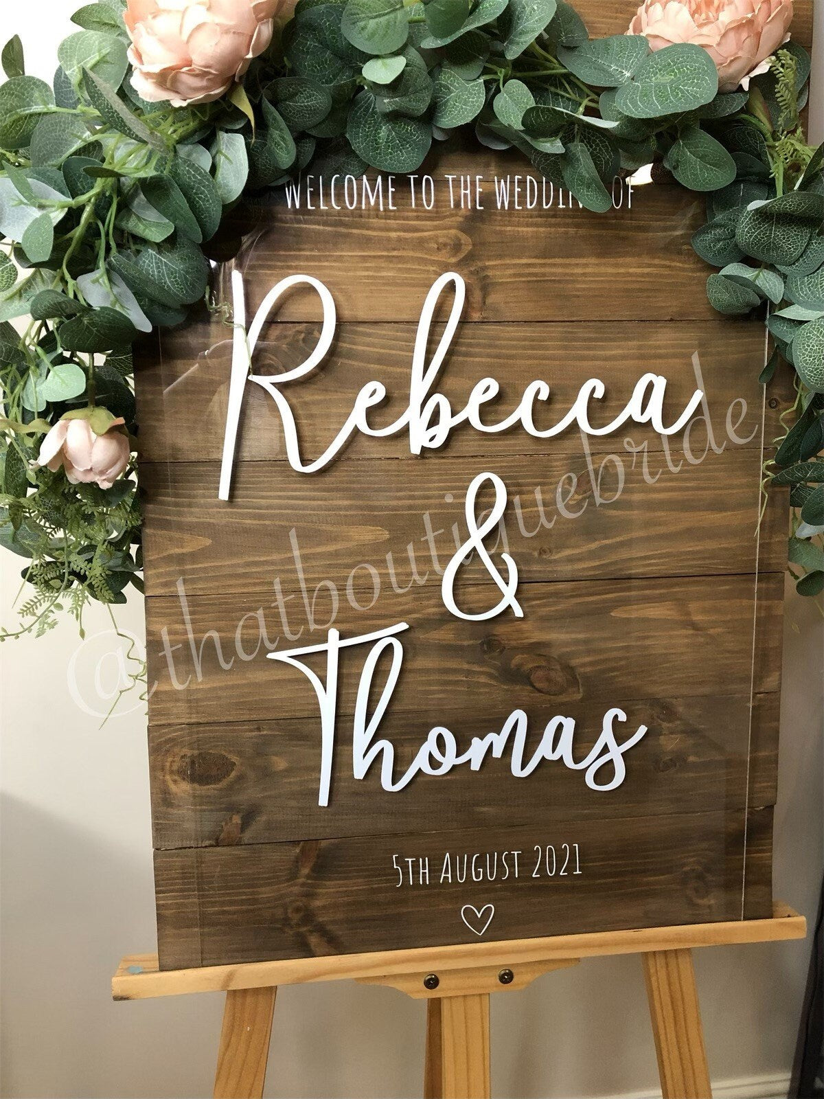 Wooden RUSTIC Wedding welcome sign, wedding reception decor,
