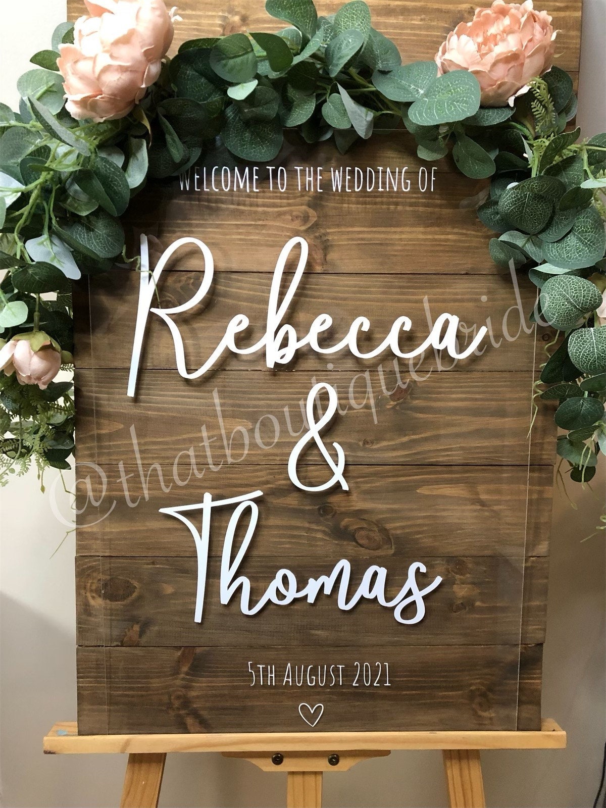 Wooden RUSTIC Wedding welcome sign, wedding reception decor,