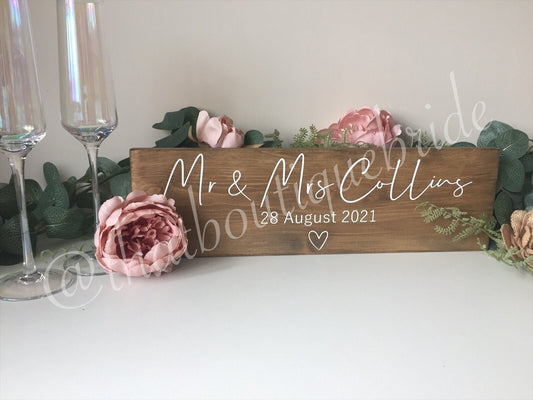 Wooden RUSTIC table sign, wedding reception table decor
