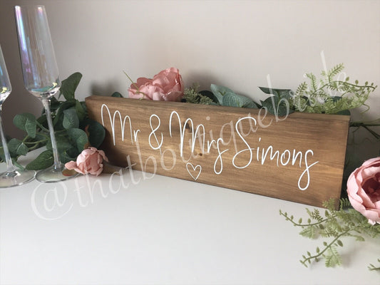 Wooden RUSTIC table sign, wedding reception table decor