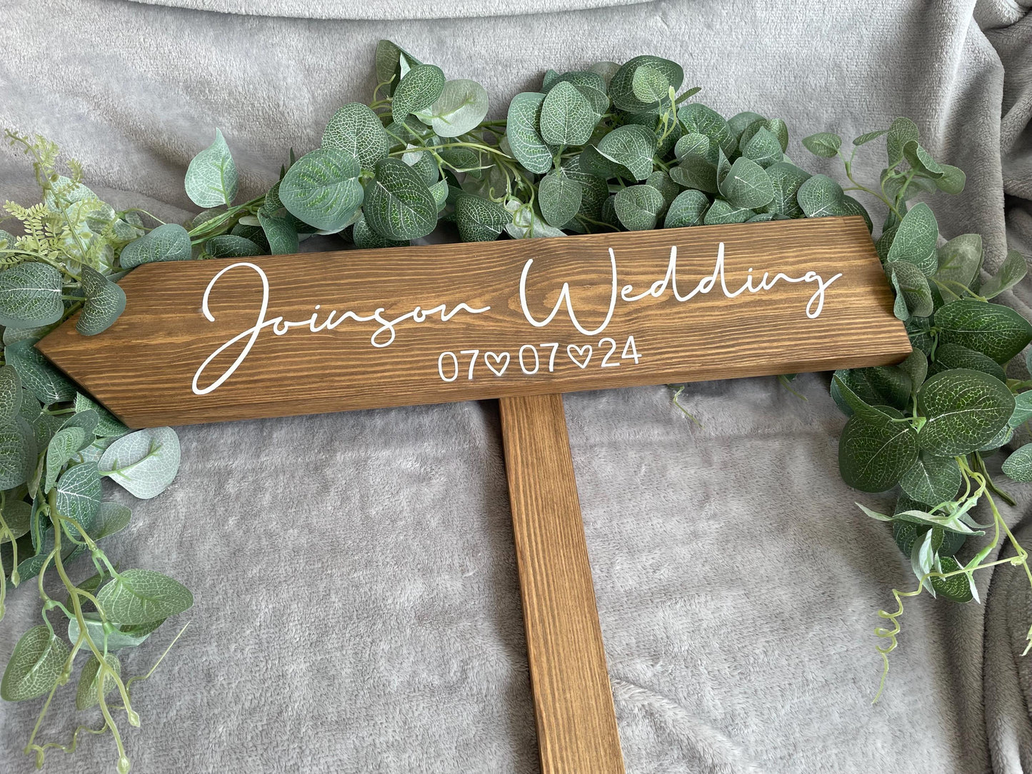 Personalised RUSTIC Wooden event direction sign.
