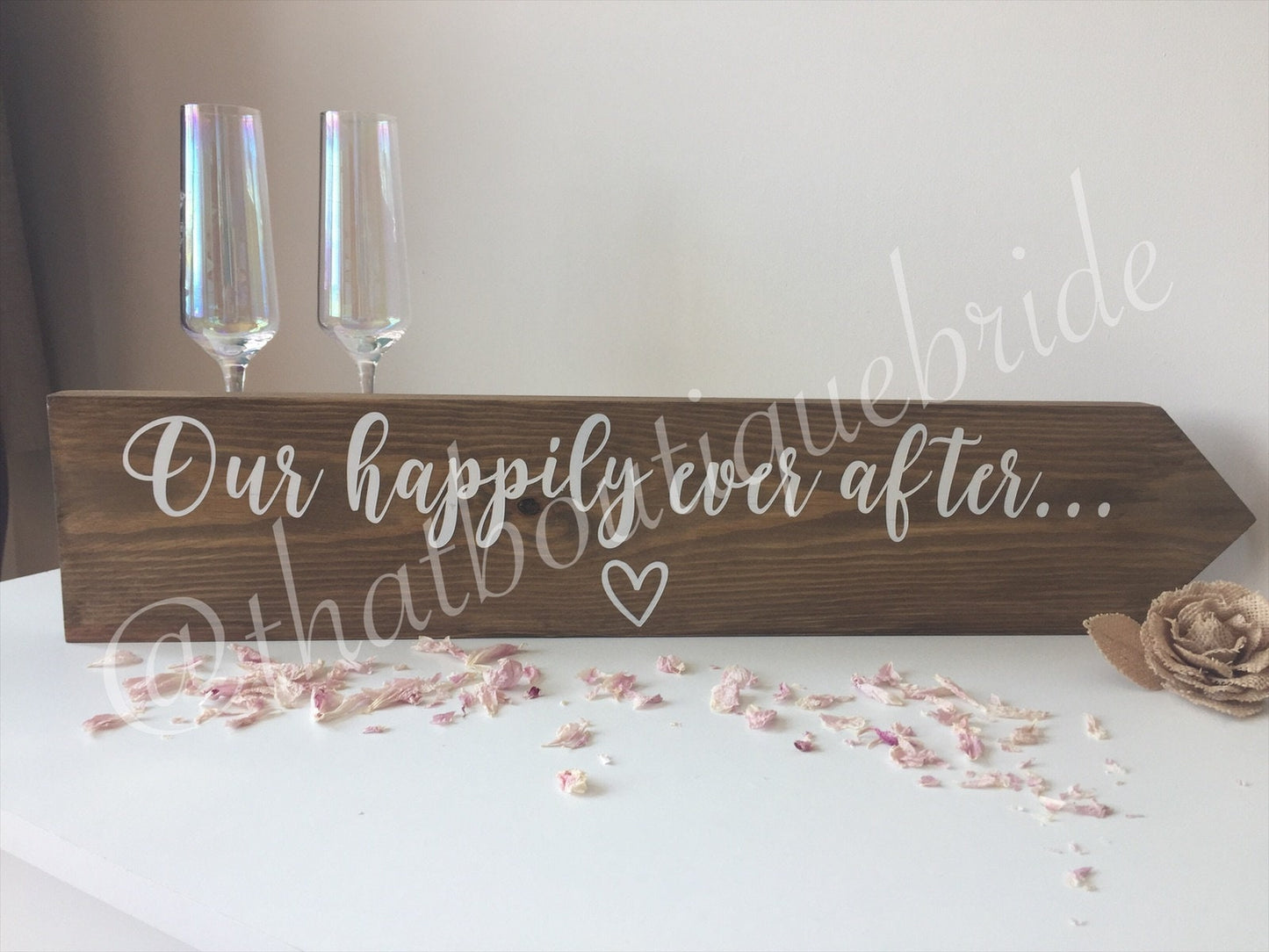 Personalised, RUSTIC wooden event direction sign.