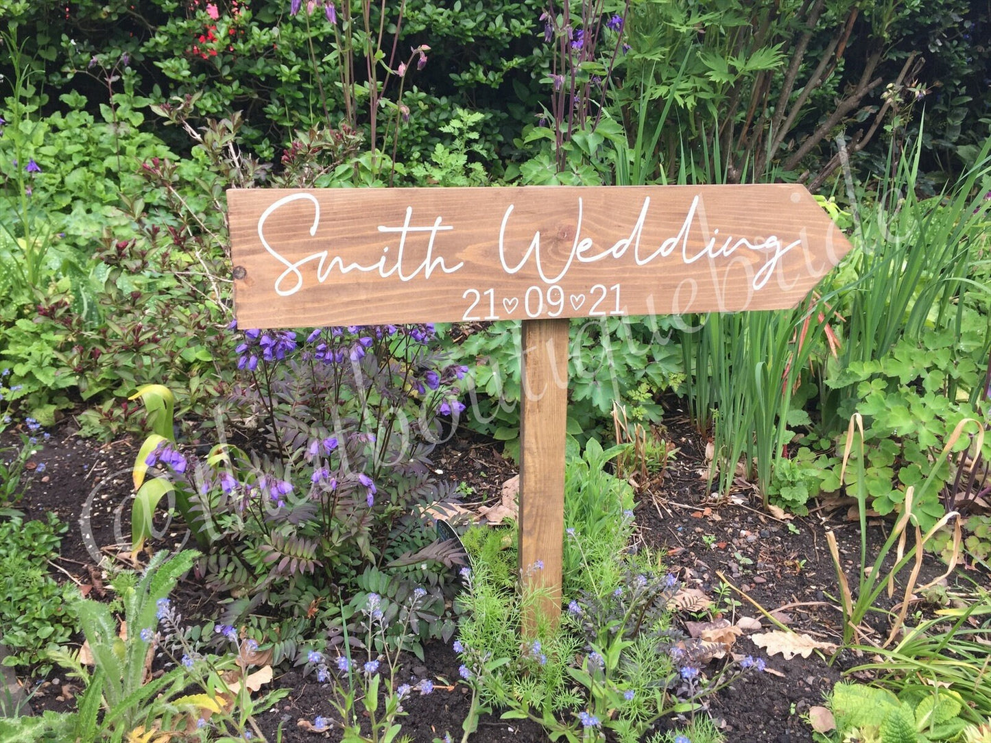 Personalised RUSTIC Wooden event direction sign.