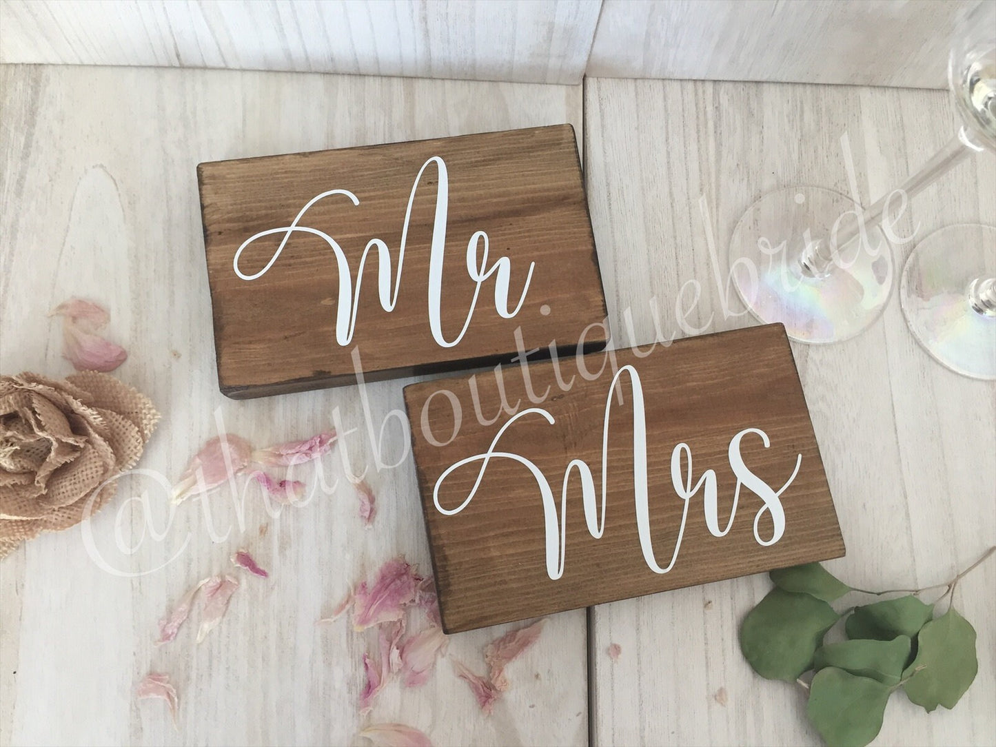 Couples RUSTIC wooden table signs, rustic wedding reception table decor,