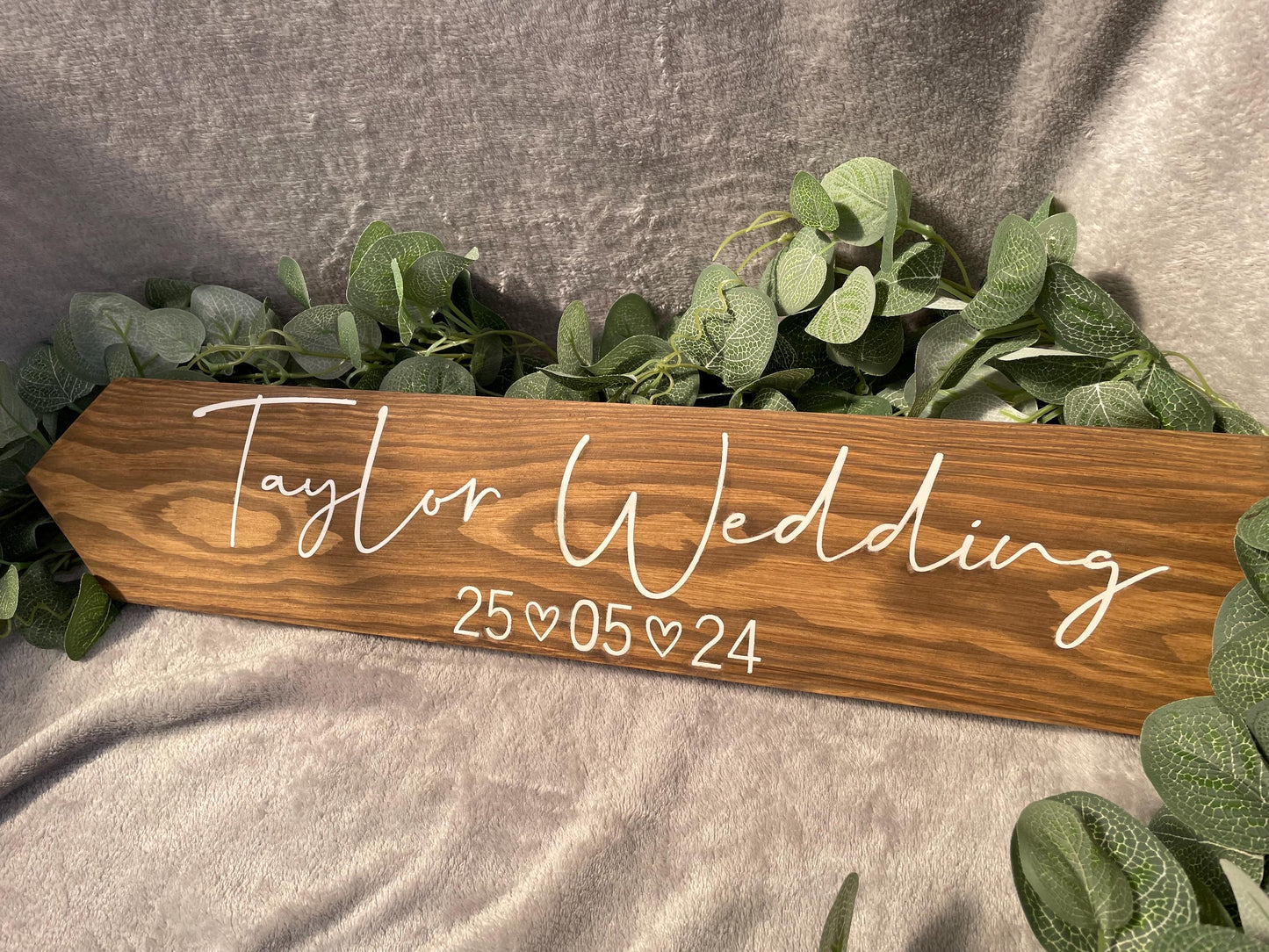 Personalised RUSTIC Wooden event direction sign.