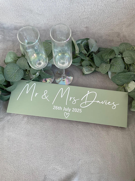 Wooden SAGE table sign, wedding reception table decor