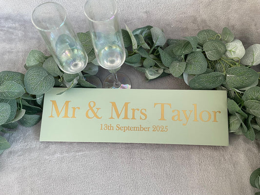 Wooden SAGE table sign, wedding reception table decor