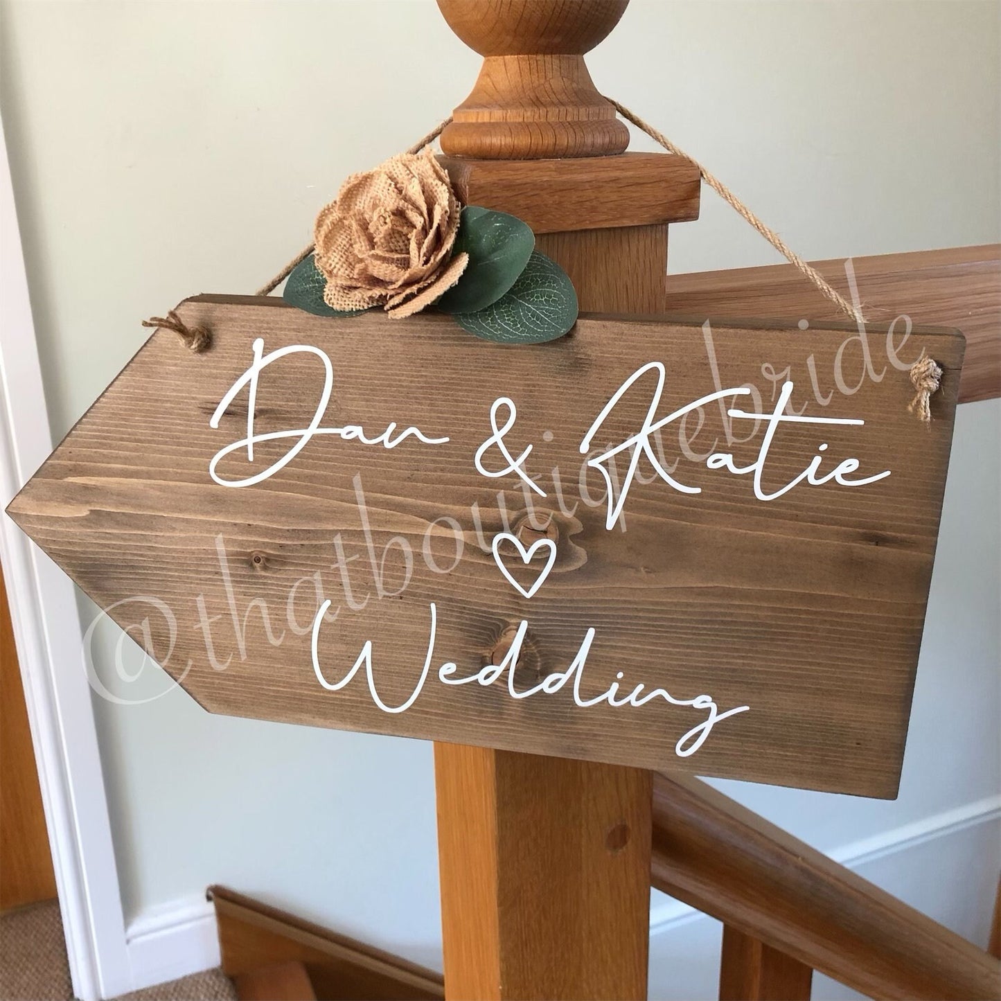 Wooden, RUSTIC hanging wedding sign, Wedding direction sign,