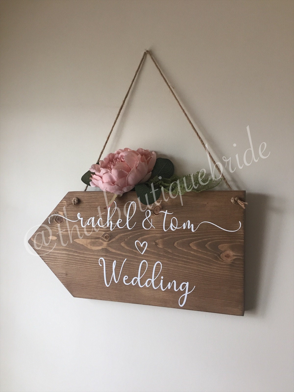Wooden, RUSTIC hanging wedding sign, Wedding direction sign,