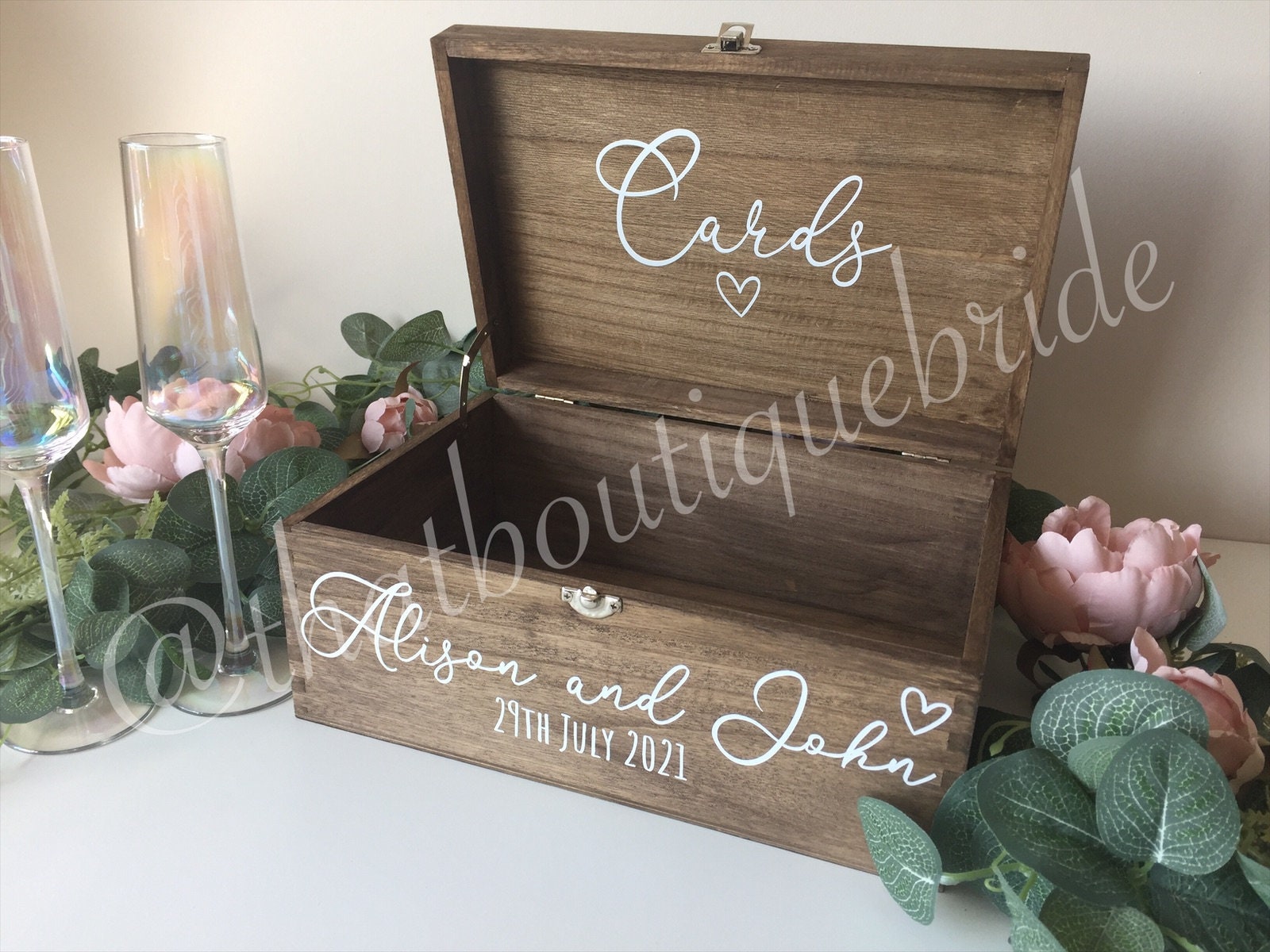 Personalised RUSTIC wedding card box, Wedding memory box, Wedding keepsake box, Wooden Wedding box, rustic wedding post box
