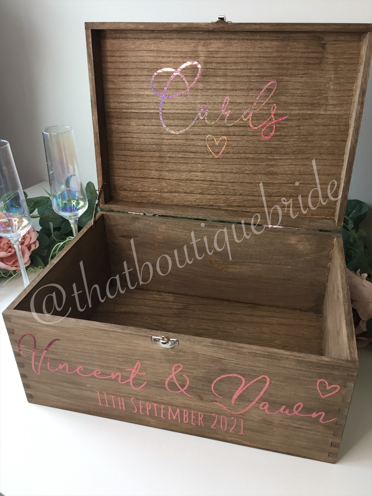 Personalised RUSTIC wedding card box, Wedding memory box, Wedding keepsake box, Wooden Wedding box, rustic wedding post box