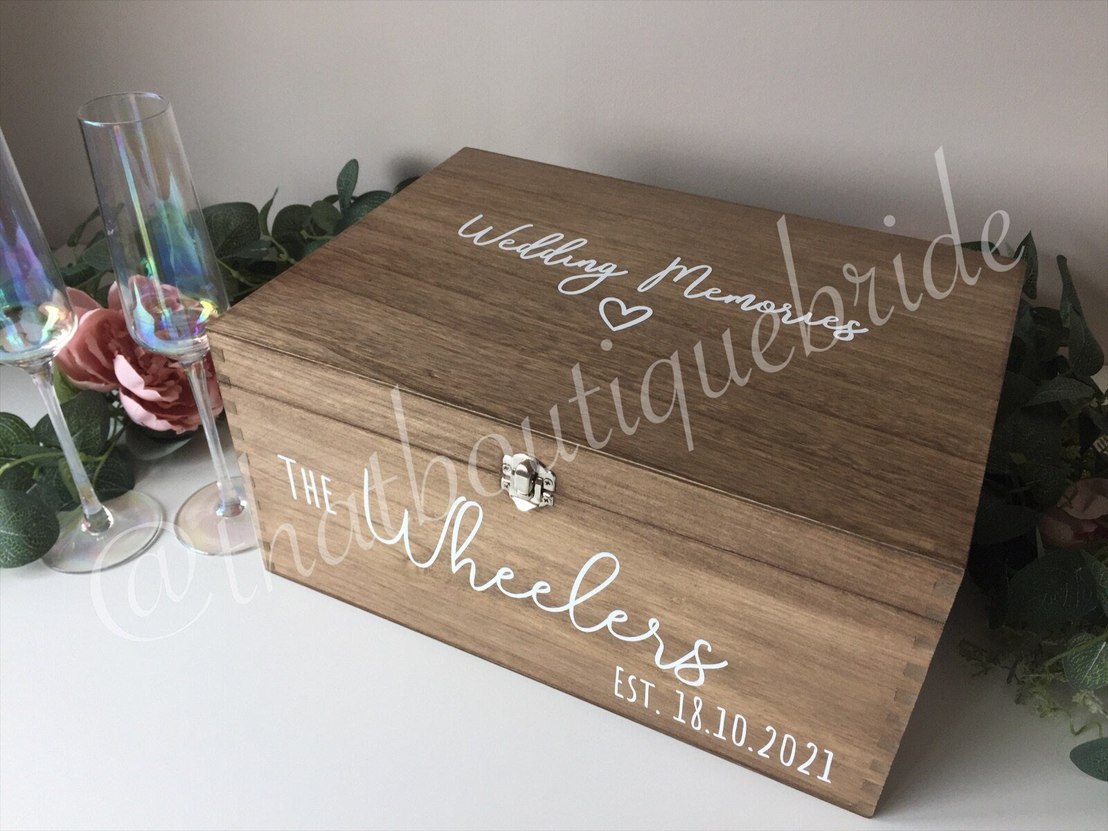 Personalised RUSTIC wedding card box, Wedding memory box, Wedding keepsake box, Wooden Wedding box, rustic wedding post box