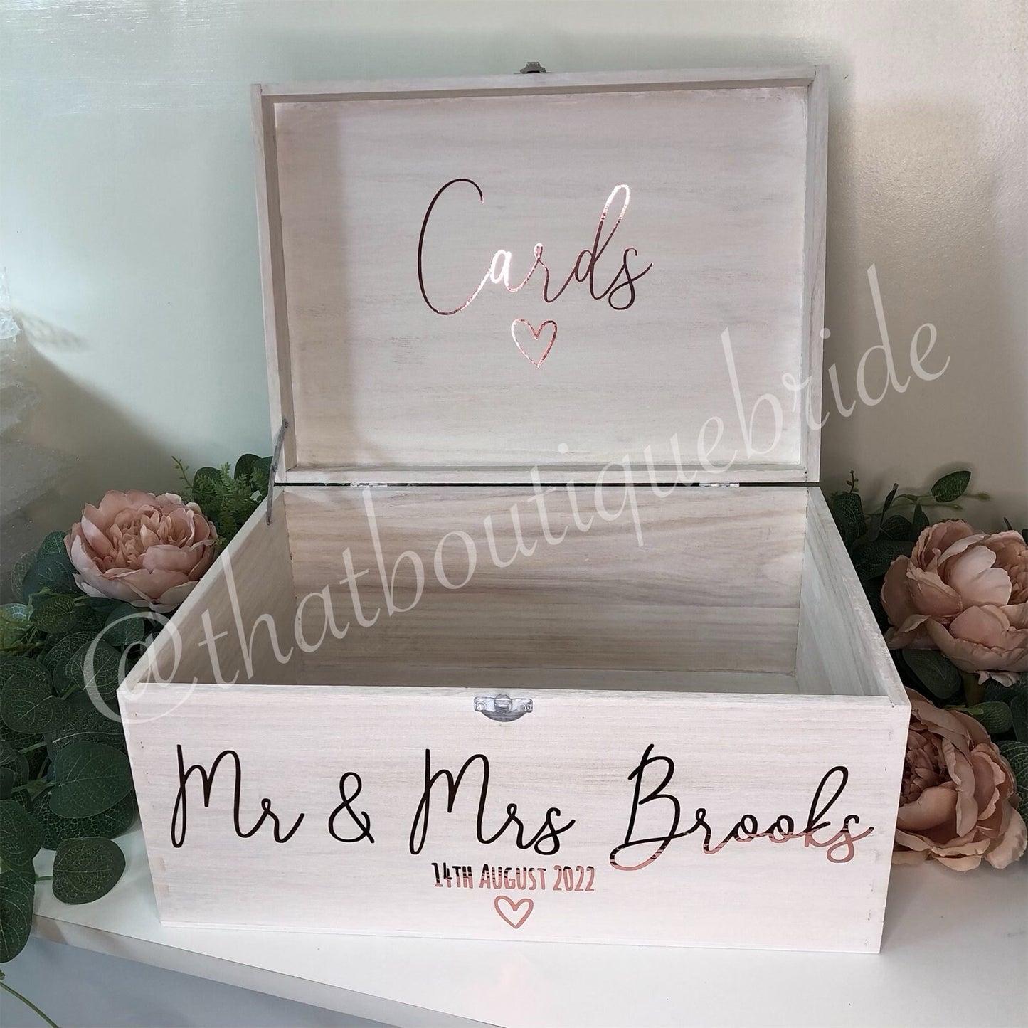 Personalised WHITE wooden wedding card box, Wedding memory box, Wedding keepsake box, Wooden Wedding box, white wedding post box