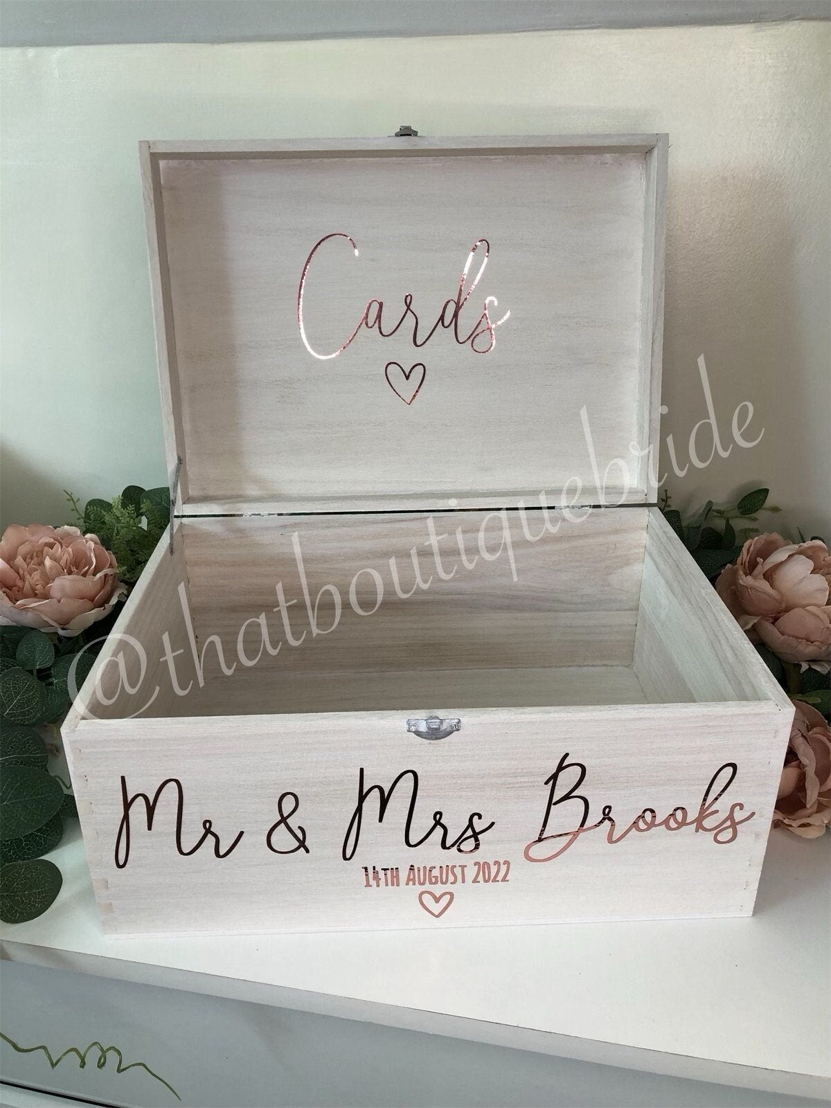 Personalised WHITE wooden wedding card box, Wedding memory box, Wedding keepsake box, Wooden Wedding box, white wedding post box