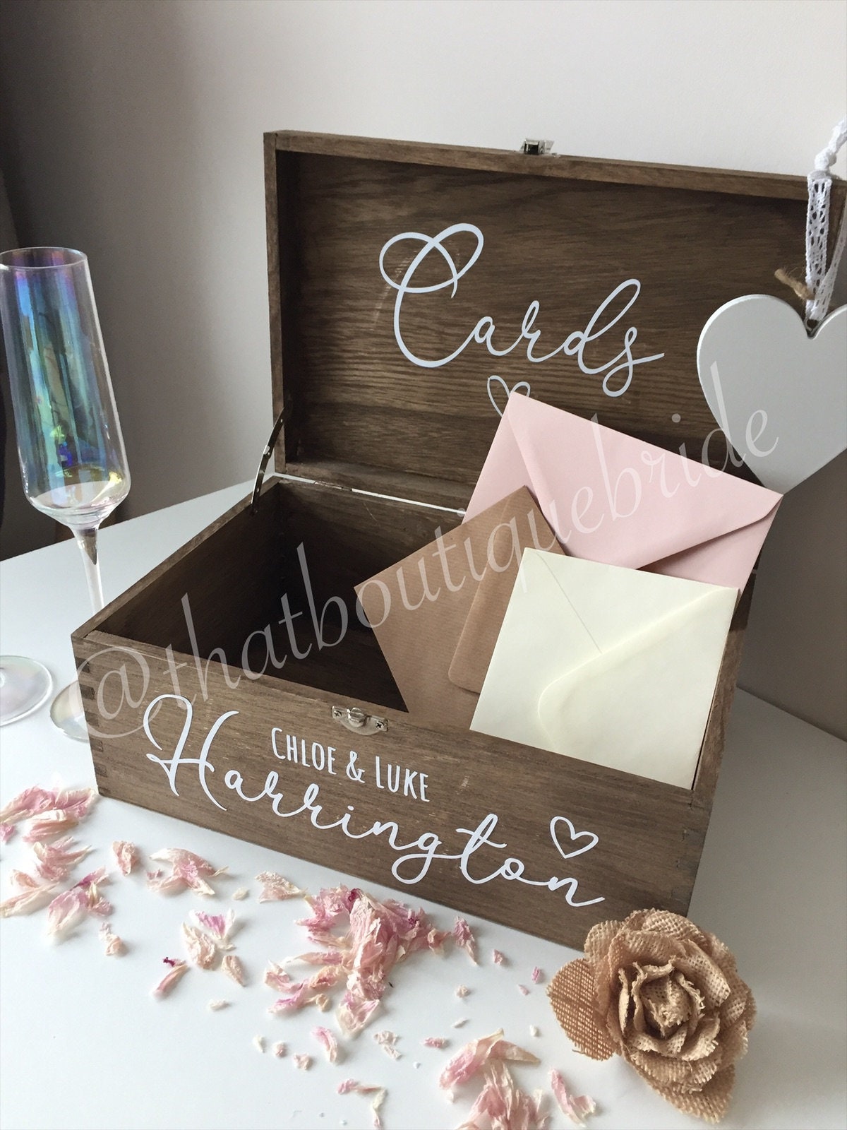 Personalised RUSTIC wedding card box, Wedding memory box, Wedding keepsake box, Wooden Wedding box, rustic wedding post box