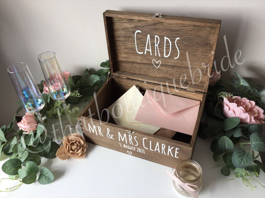 Personalised RUSTIC wedding card box, Wedding memory box, Wedding keepsake box, Wooden Wedding box, rustic wedding post box