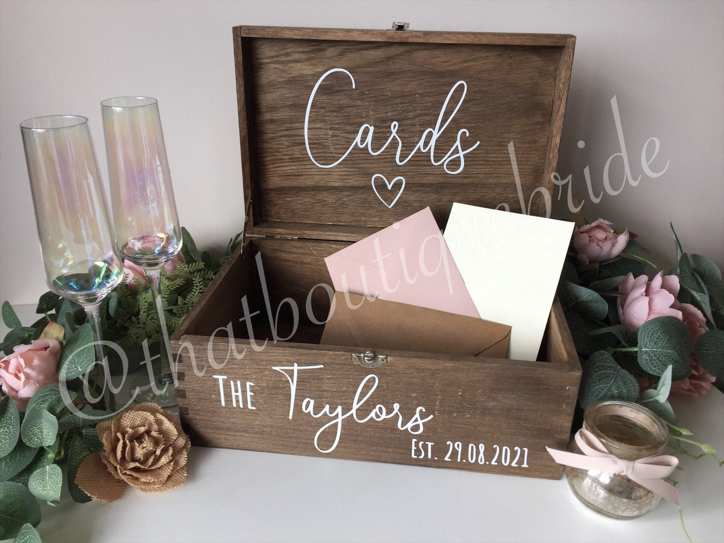 Personalised RUSTIC wedding card box, Wedding memory box, Wedding keepsake box, Wooden Wedding box, rustic wedding post box