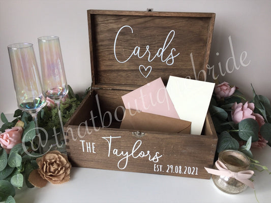 Personalised RUSTIC wedding card box, Wedding memory box, Wedding keepsake box, Wooden Wedding box, rustic wedding post box