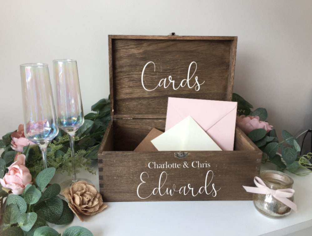 Personalised RUSTIC wedding card box, Wedding memory box, Wedding keepsake box, Wooden Wedding box, rustic wedding post box