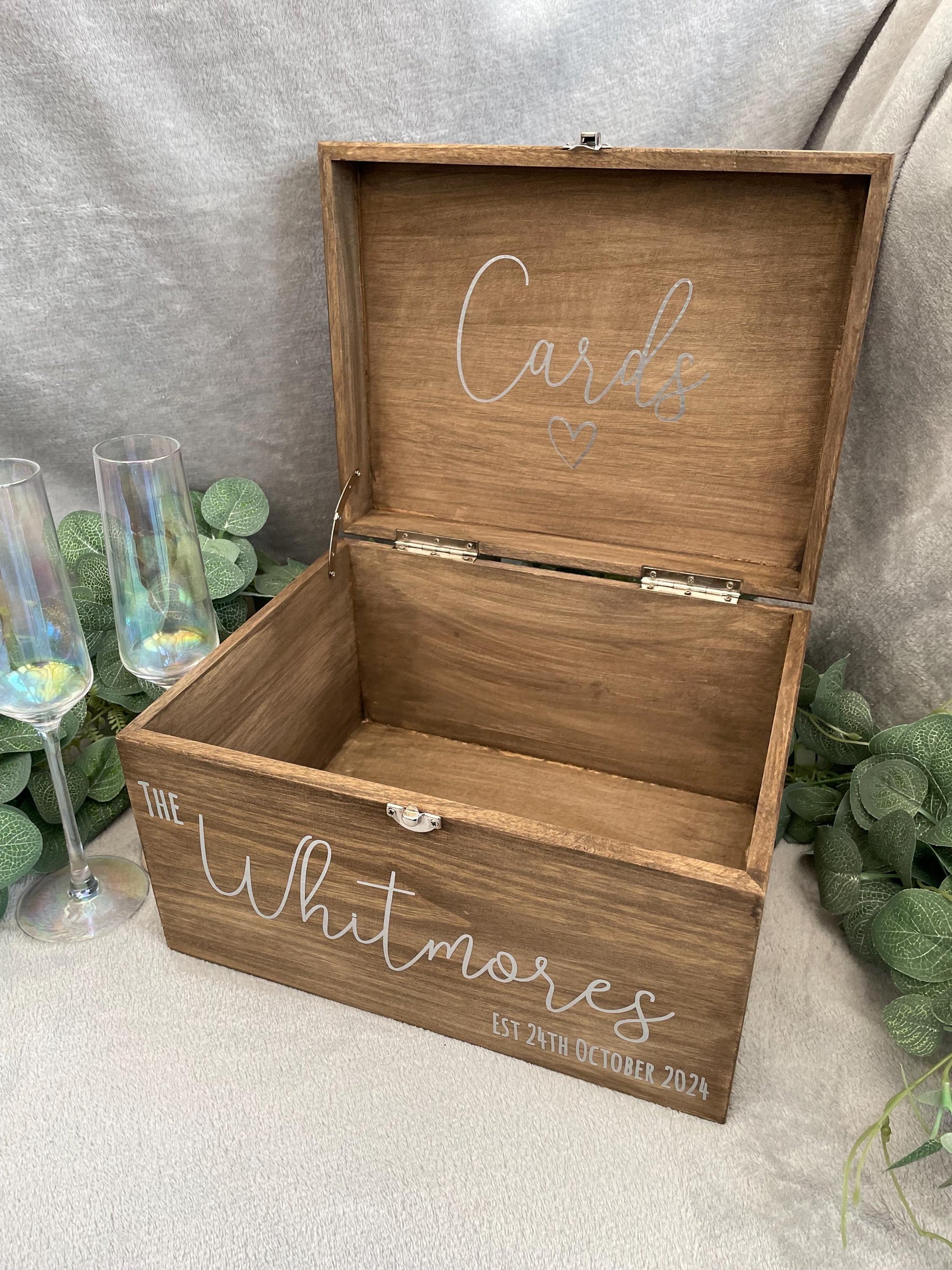 Personalised RUSTIC wedding card box, Wedding memory box, Wedding keepsake box, Wooden Wedding box, rustic wedding post box