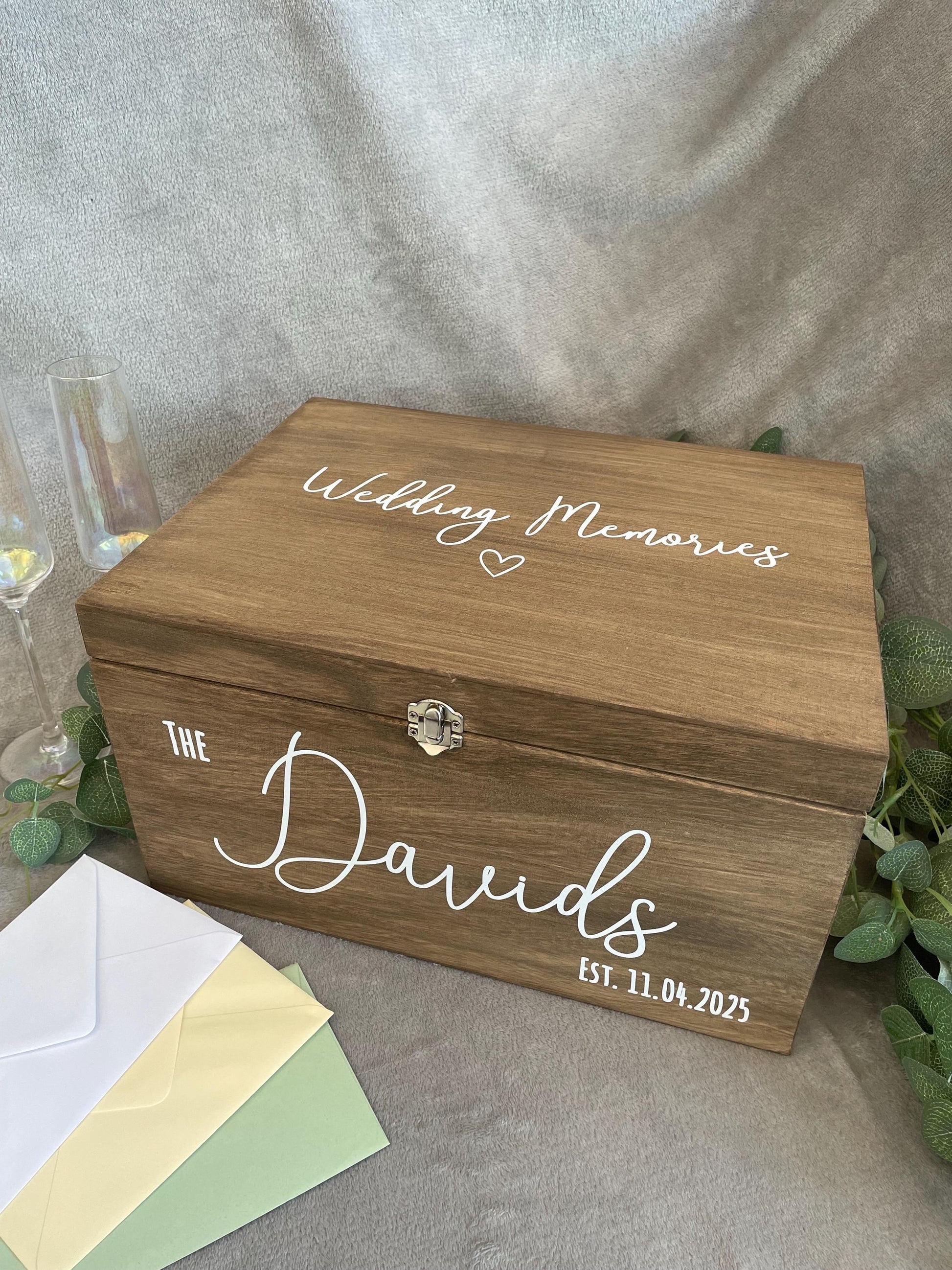 Personalised RUSTIC wedding card box, Wedding memory box, Wedding keepsake box, Wooden Wedding box, rustic wedding post box