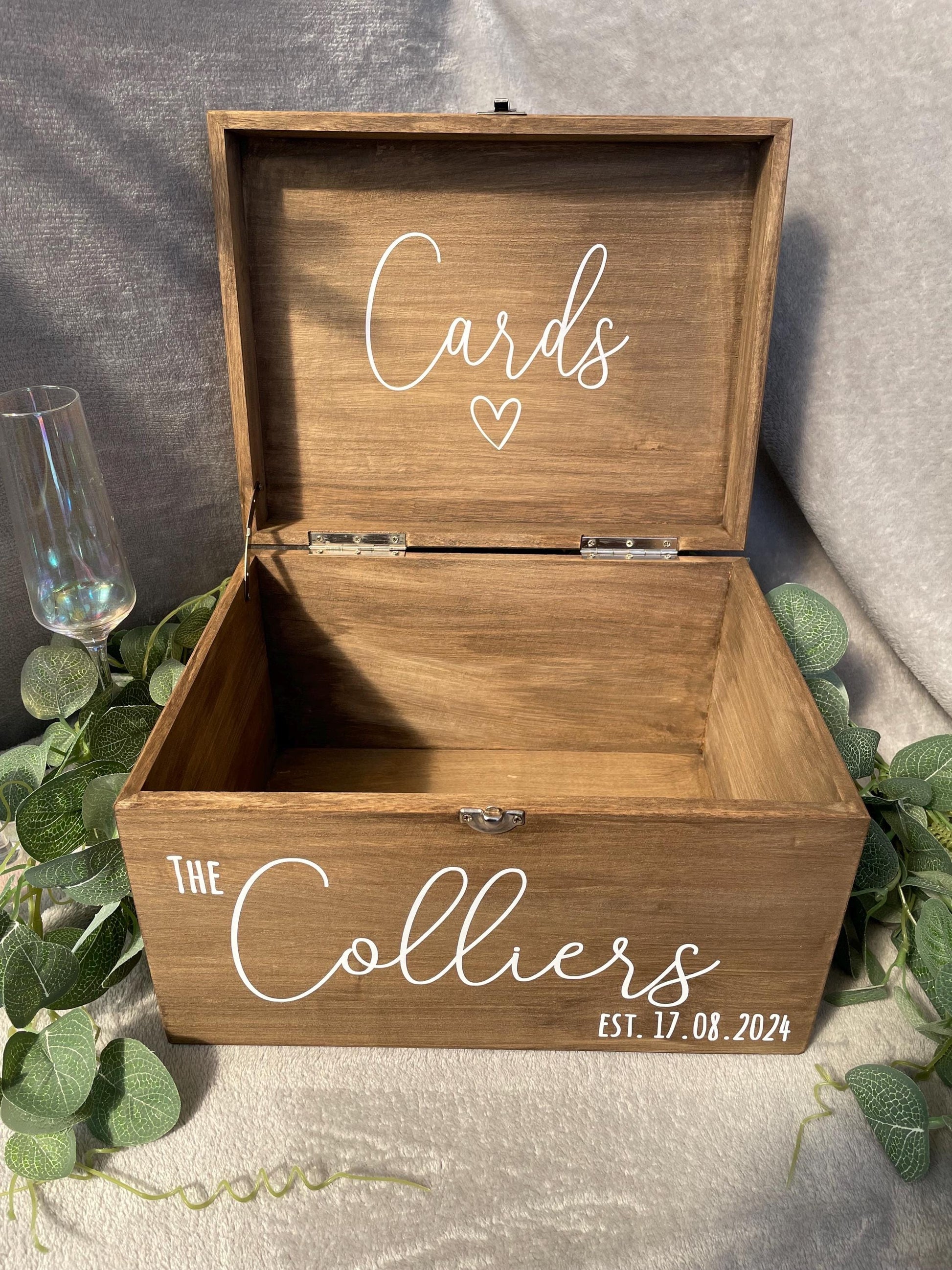 Personalised RUSTIC wedding card box, Wedding memory box, Wedding keepsake box, Wooden Wedding box, rustic wedding post box