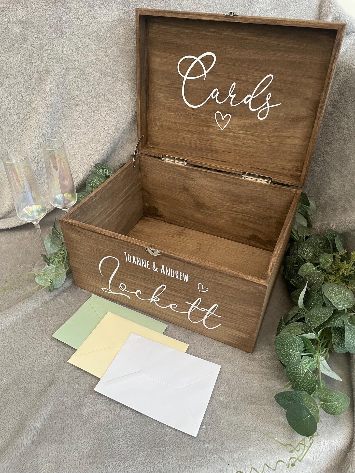 Personalised RUSTIC wedding card box, Wedding memory box, Wedding keepsake box, Wooden Wedding box, rustic wedding post box