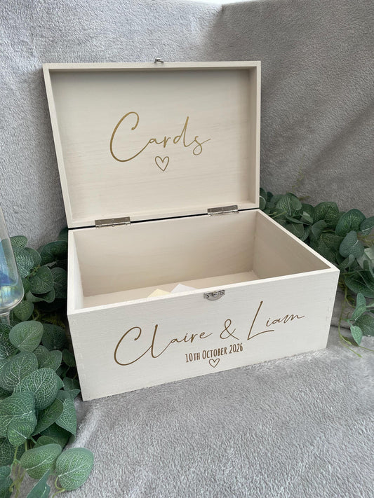 Personalised NEUTRAL wedding card box, hessian memory box, ivory Wedding keepsake box, Wooden beige Wedding box, cream wedding post box