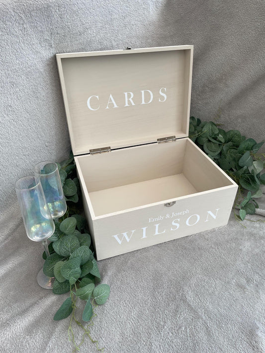 Personalised NEUTRAL wedding card box, hessian memory box, ivory Wedding keepsake box, Wooden beige Wedding box, cream wedding post box
