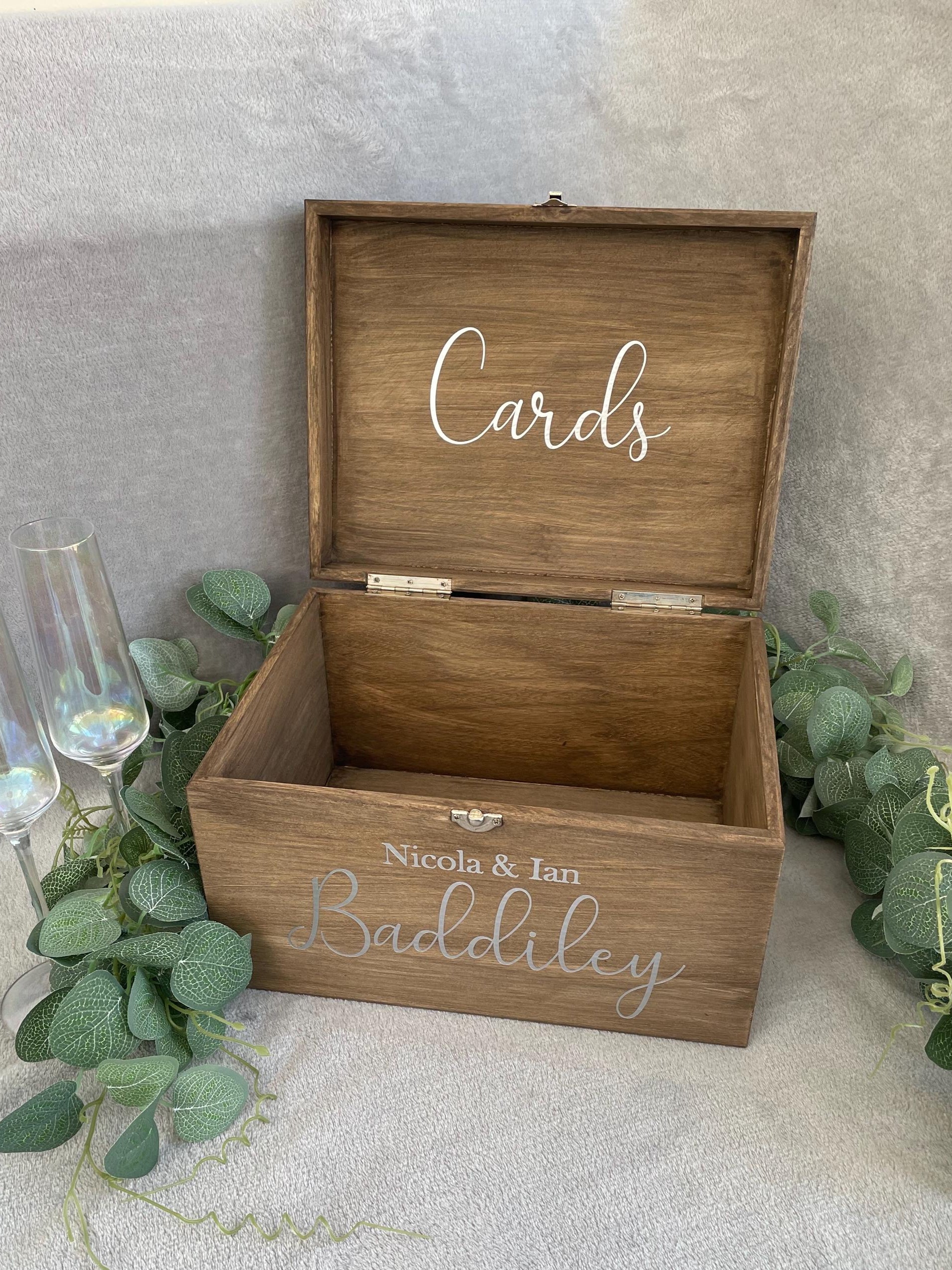 Personalised RUSTIC wedding card box, Wedding memory box, Wedding keepsake box, Wooden Wedding box, rustic wedding post box