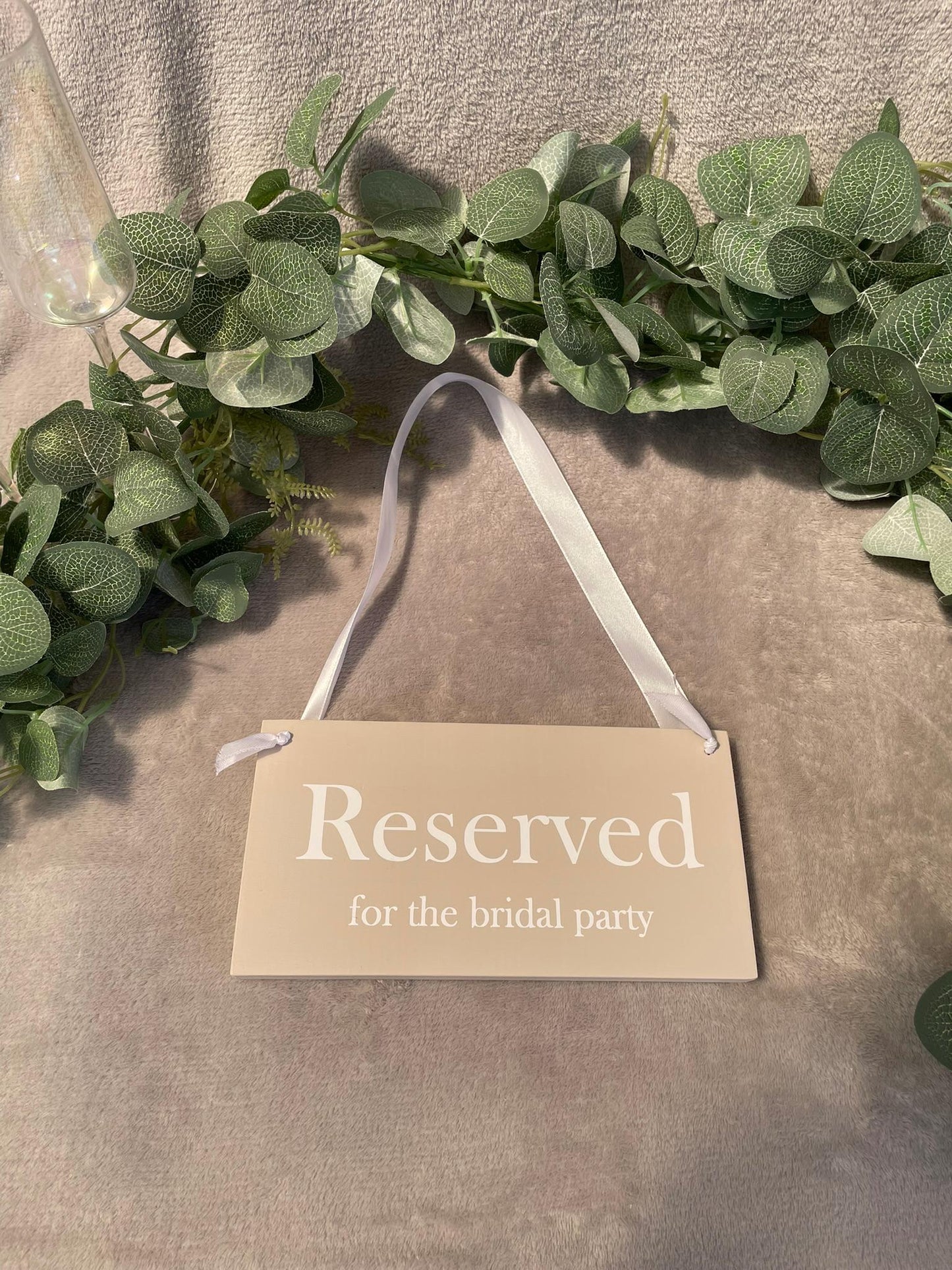 Wooden NEUTRAL reserved chair sign, wedding ceremony decor.