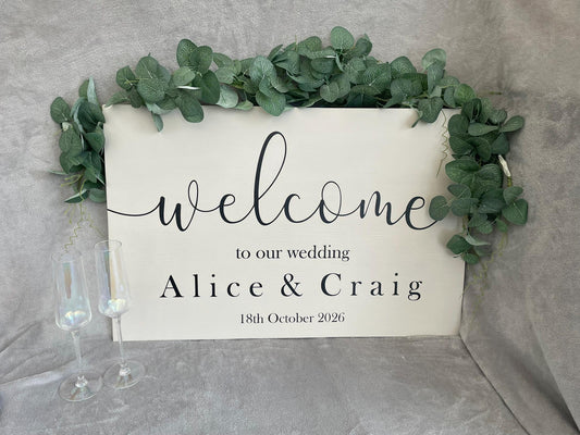 Wooden NEUTRAL Wedding welcome sign,  wedding reception decor.