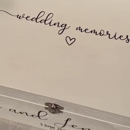Personalised WHITE wedding card box, Wedding memory box, Wedding keepsake box, Wooden Wedding box, white wedding post box