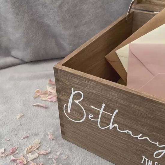 Personalised RUSTIC wedding card box, Wedding memory box, Wedding keepsake box, Wooden Wedding box, rustic wedding post box,