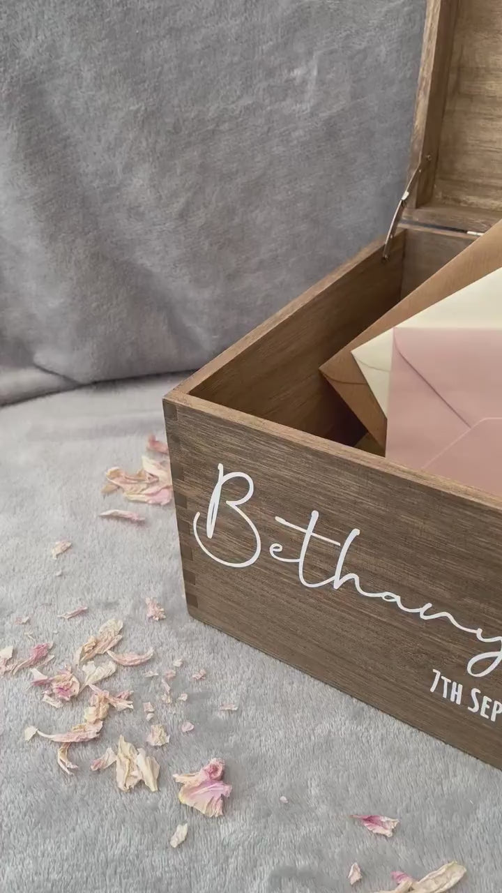 Personalised RUSTIC wedding card box, Wedding memory box, Wedding keepsake box, Wooden Wedding box, rustic wedding post box,
